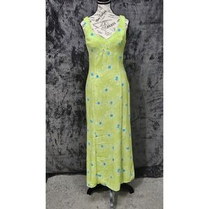 Vtg Rampage Maxi Dress Juniors 5 Sun Flower Babydoll 90s‎ Y2K Retro Hoco Prom